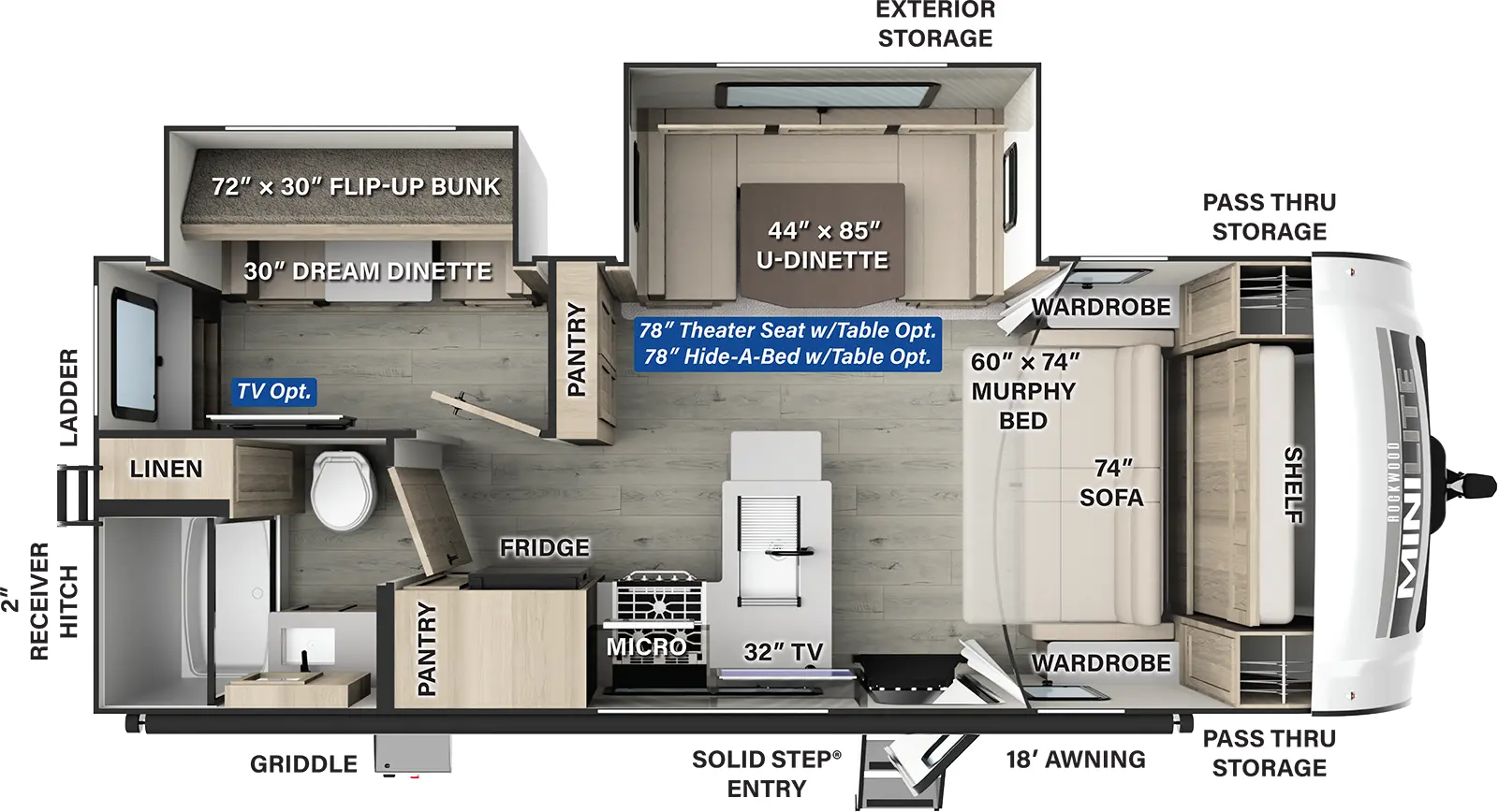 Rockwood Mini Lite 2519S Floorplan